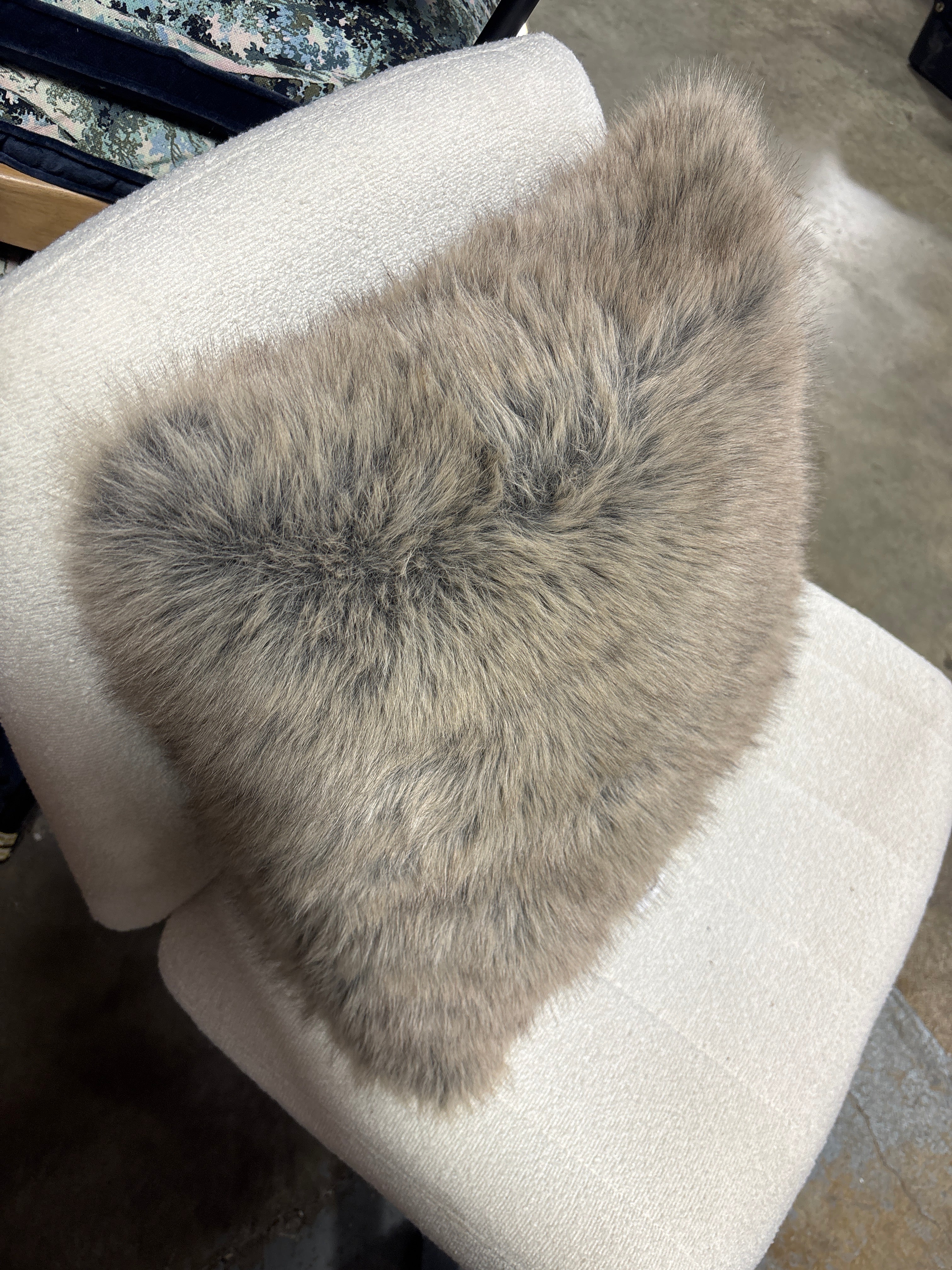 Faux Fur Throw Pillow Brown SHOWROOM ITEM - Image 3
