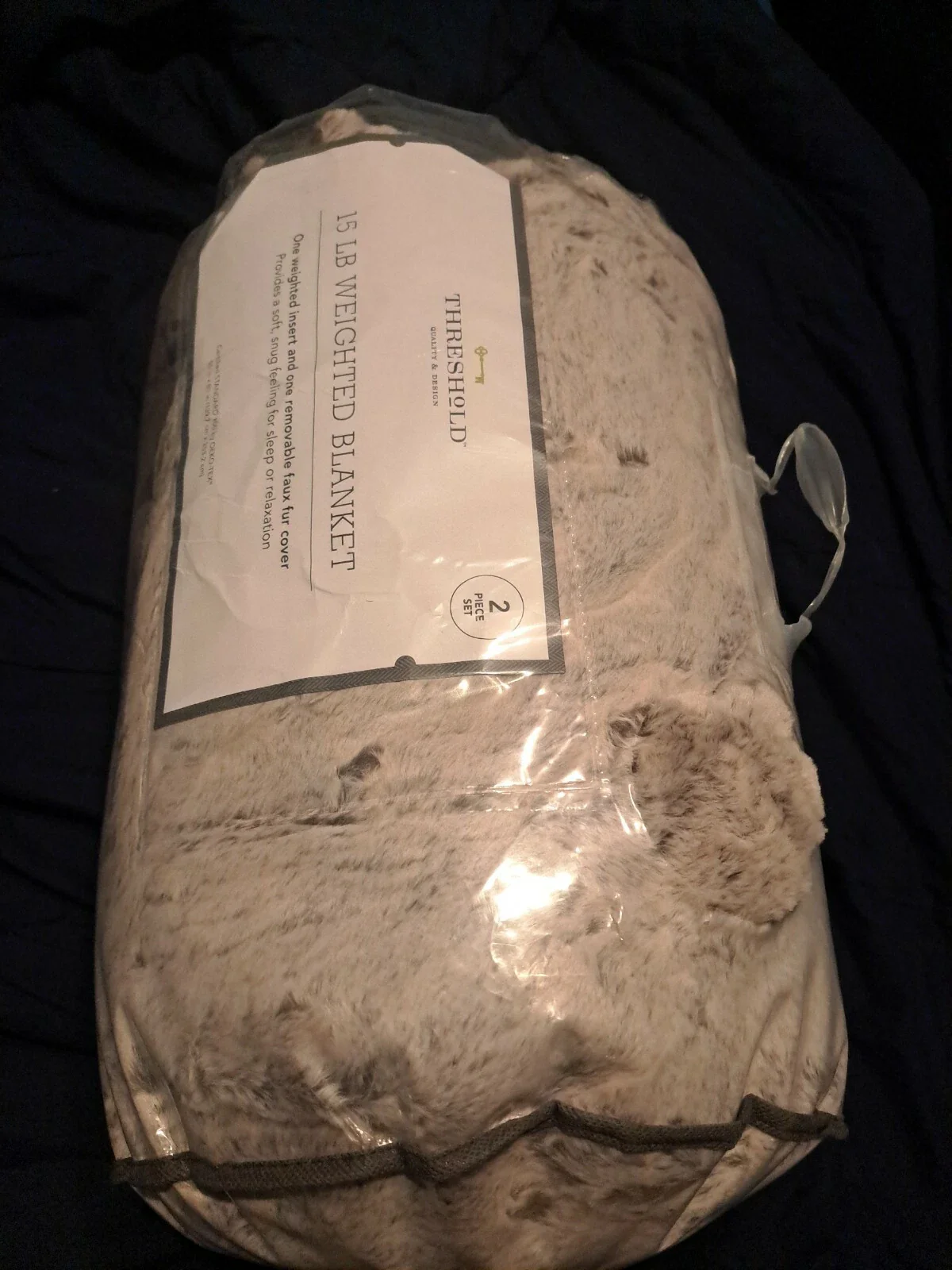 Faux Fur Weighted Blanket with Removable Cover - Image 2