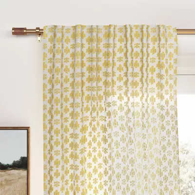 Faux Leather Cylinder Plated Curtain Rod Brass - Image 3