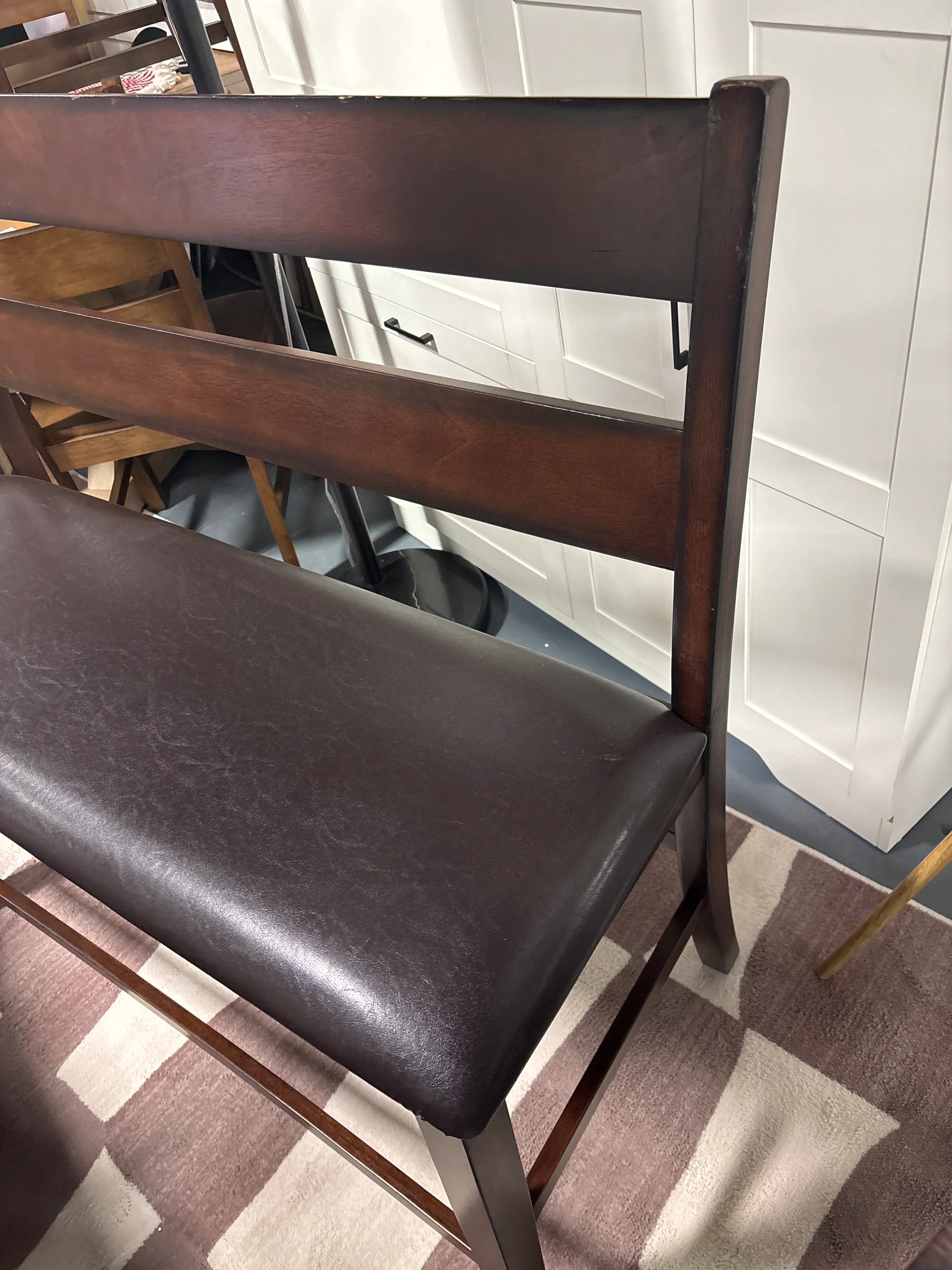 Faux Leather Upholstered Bench SHOWROOM ITEM - Image 7