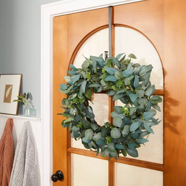 Faux Mixed Eucalyptus Wreath - Indoor/Outdoor, Unlit, Wall Decor - Image 4