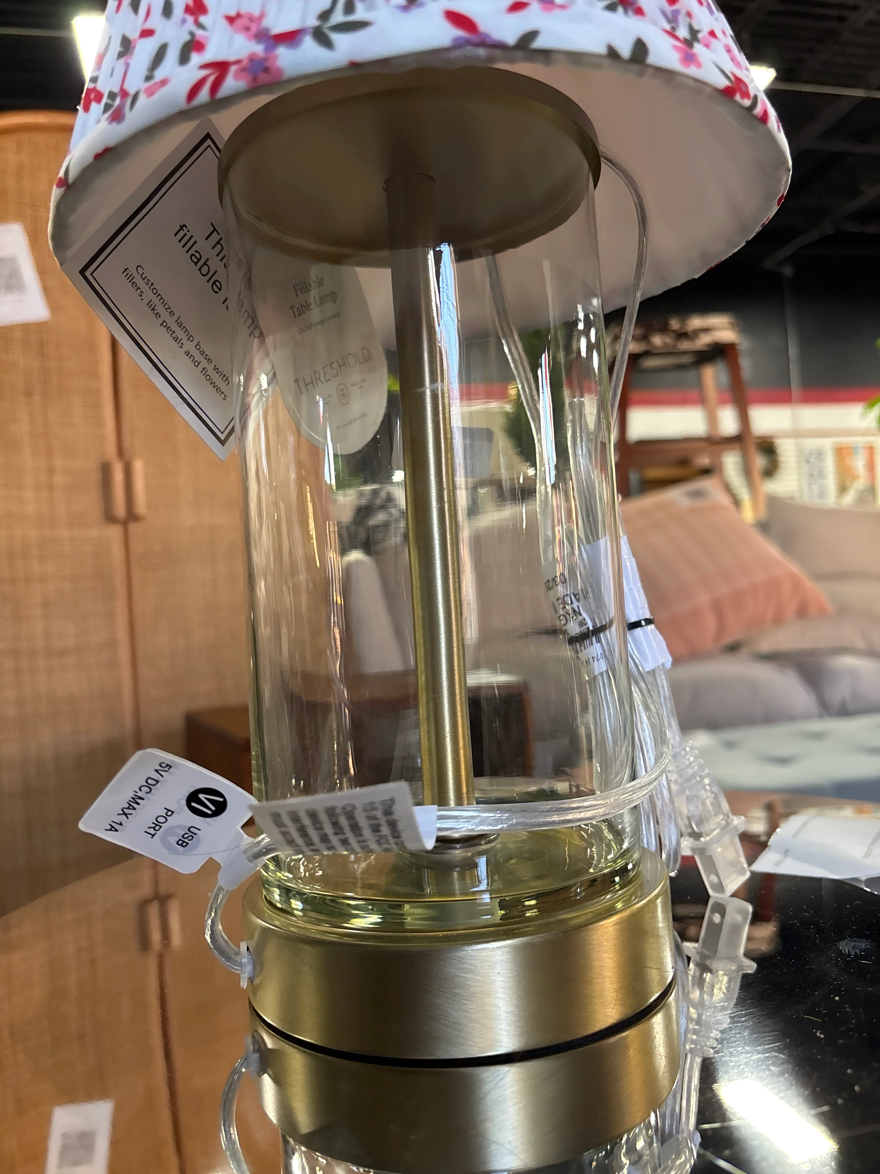 Fillable Accent with USB Table Lamp - Brass SHOWROOM ITEM - Image 4