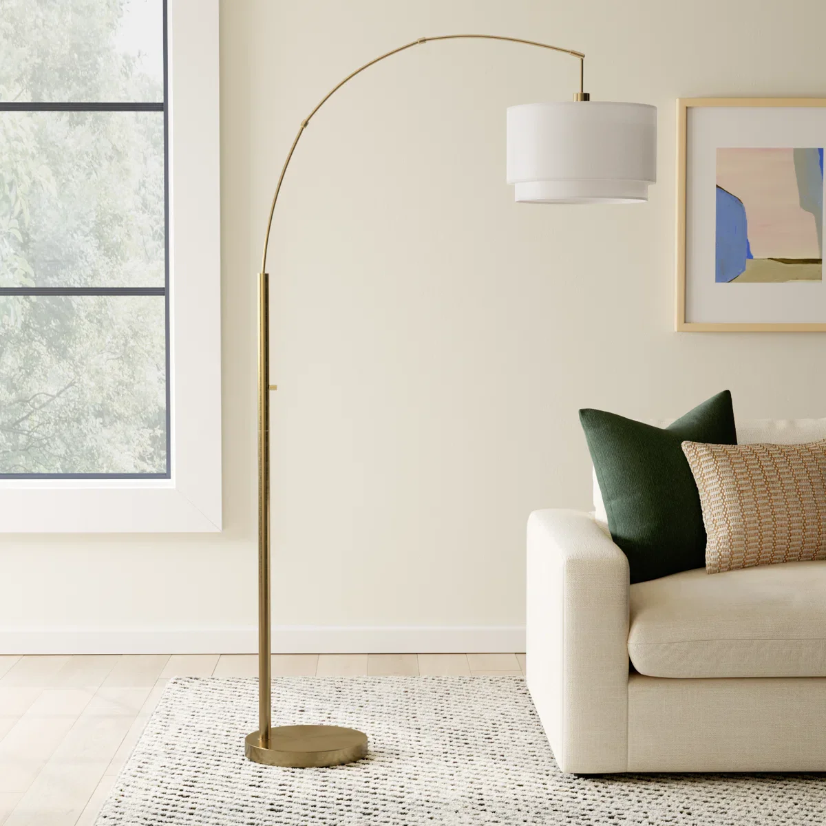 Finley Brass Arched Floor Lamp - Image 3