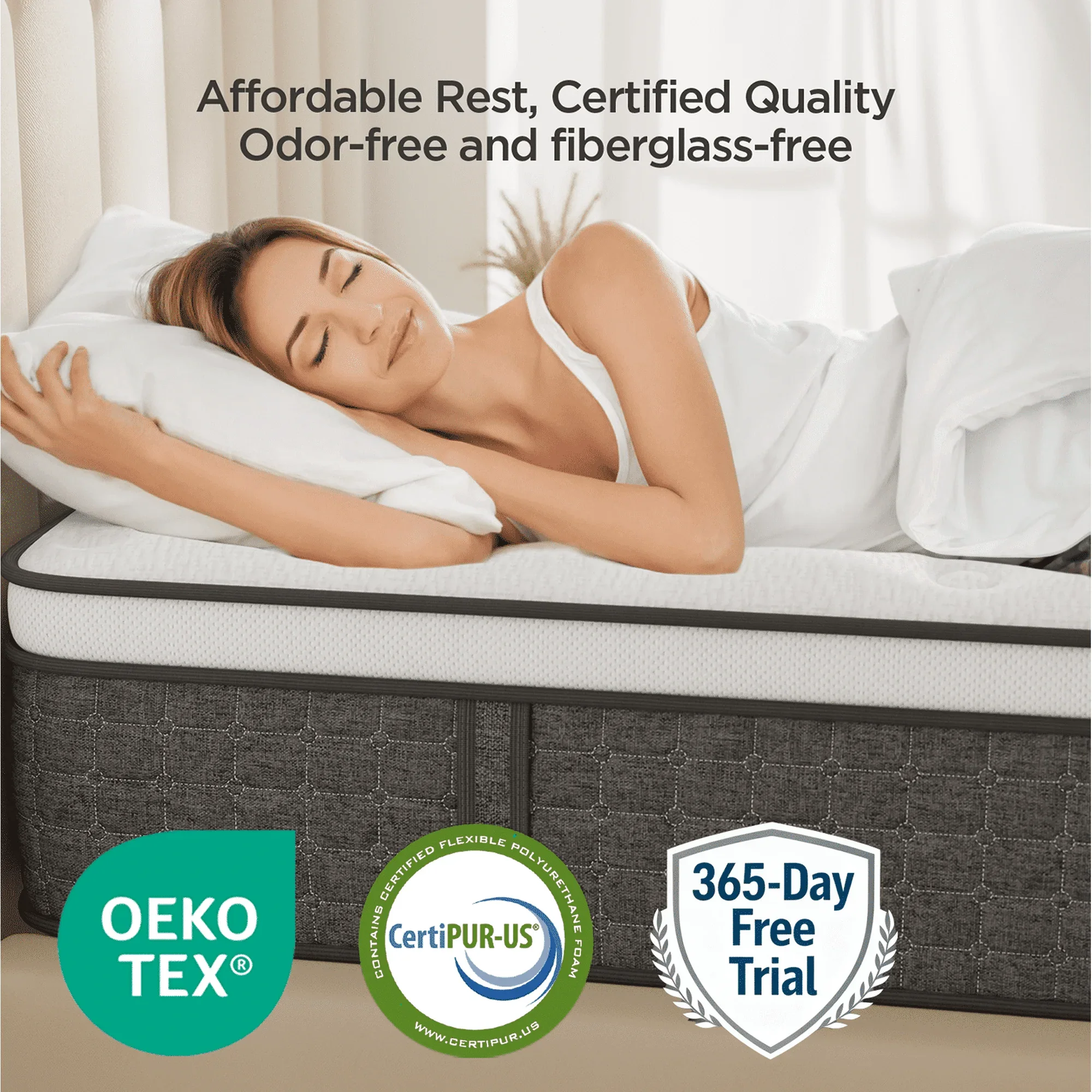 Firm Full Mattress, Gel Memory Foam Hybrid - Image 2
