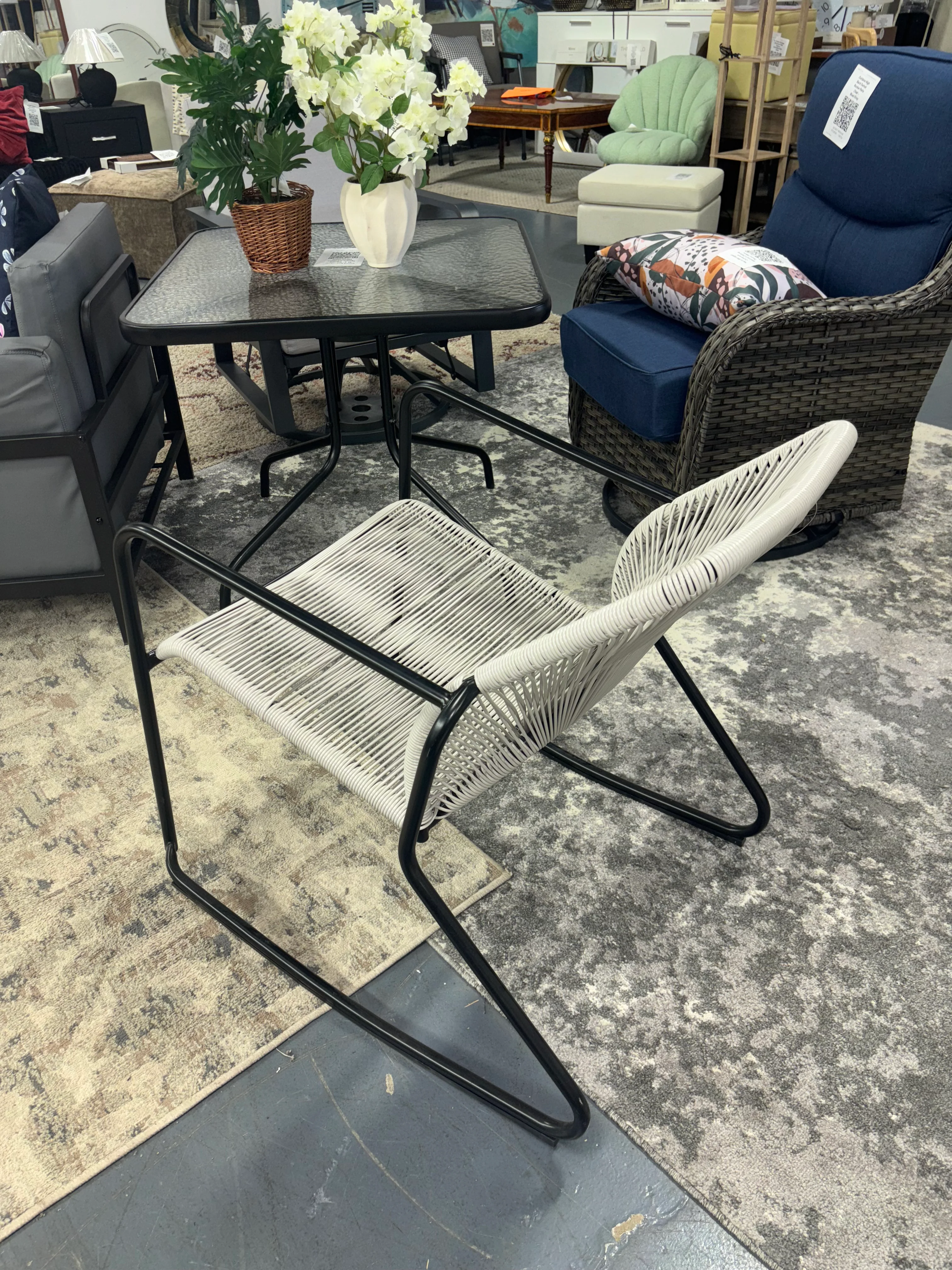 Fisher Outdoor Patio Rocking Chair Gray SHOWROOM ITEM - Image 3