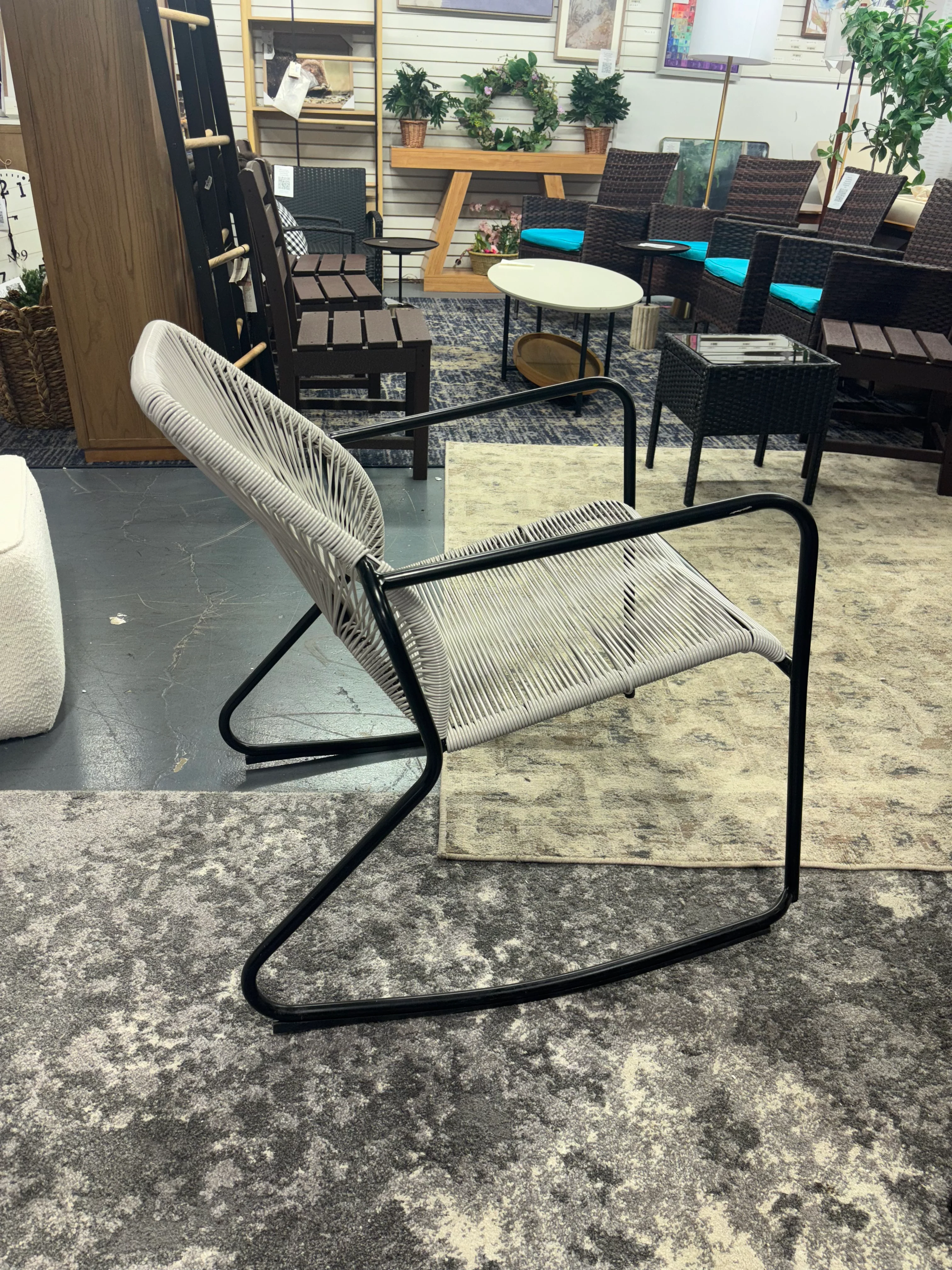 Fisher Outdoor Patio Rocking Chair Gray SHOWROOM ITEM - Image 4