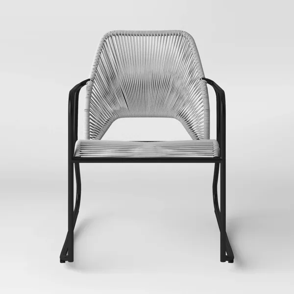 Fisher Stack & Wicker Outdoor Patio Chair, Rocking, Gray - Image 3