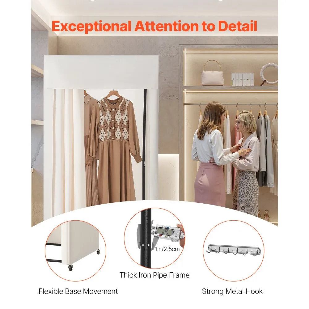 Fitting Room Moveable Dressing Room with Thick Curtains - Image 3