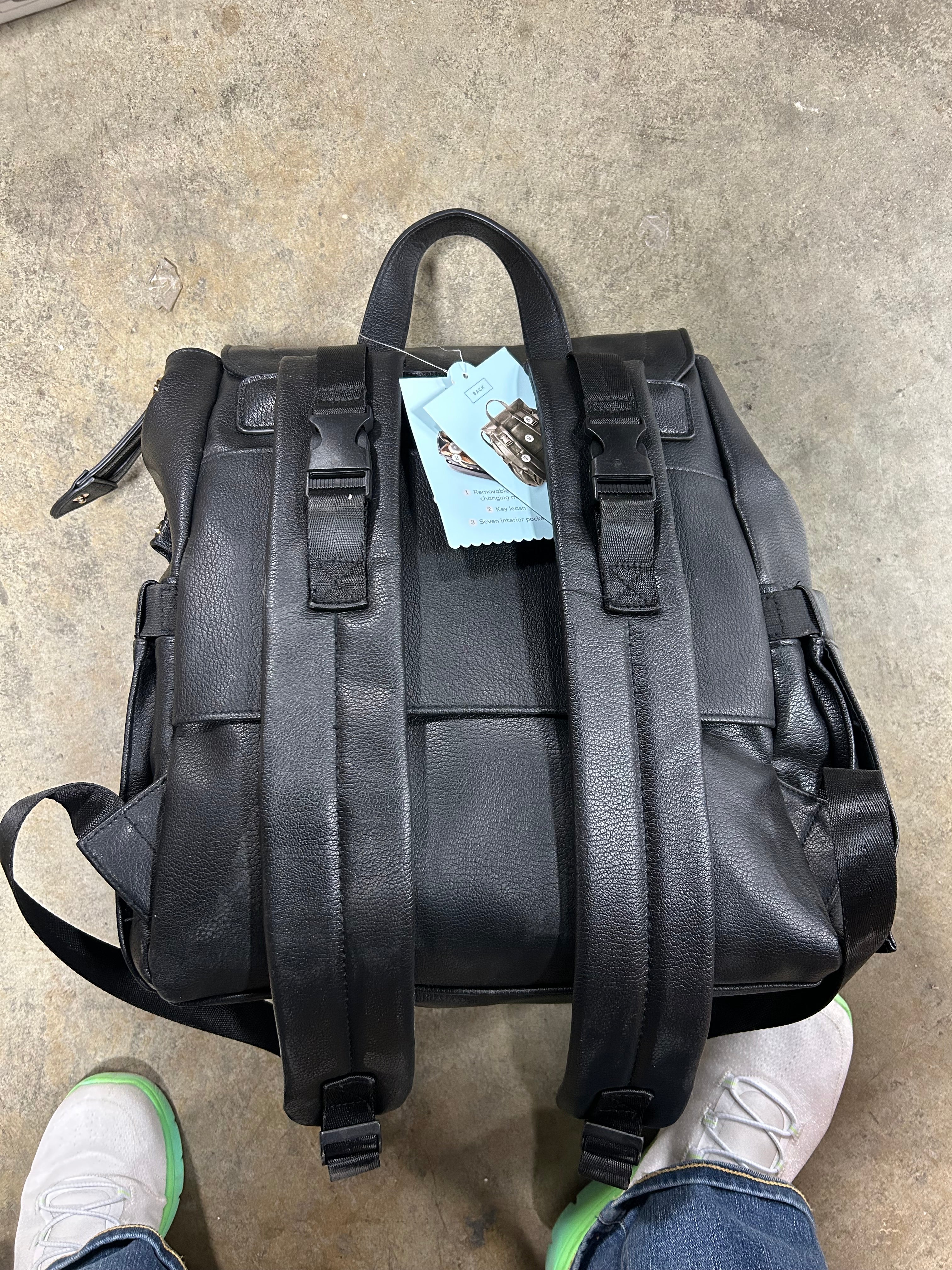 Flap Top Diaper Backpack - Black SHOWROOM ITEM - Image 7
