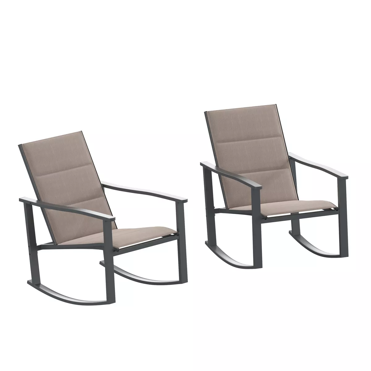 1-Piece Flex Comfort Outdoor Rocking Chairs with Steel Frames