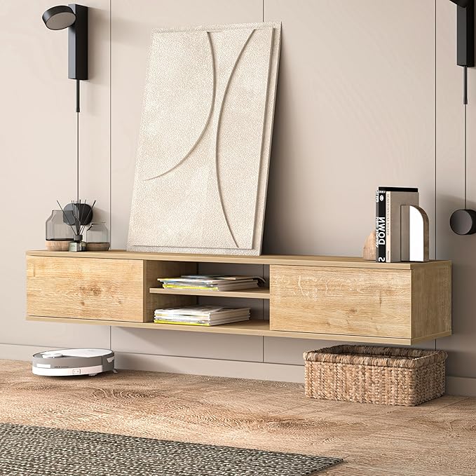 Floating TV Stand - Modern Wall Mounted Entertainment Center - Image 5