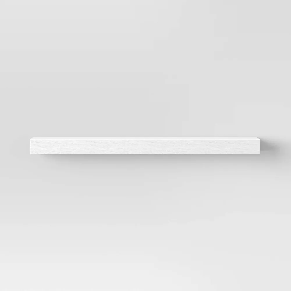 Floating Wood Shelf White