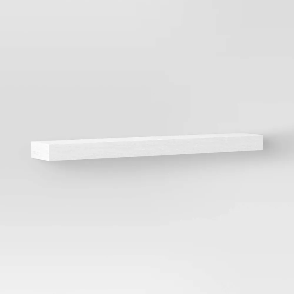 Floating Wood Shelf White - Image 2