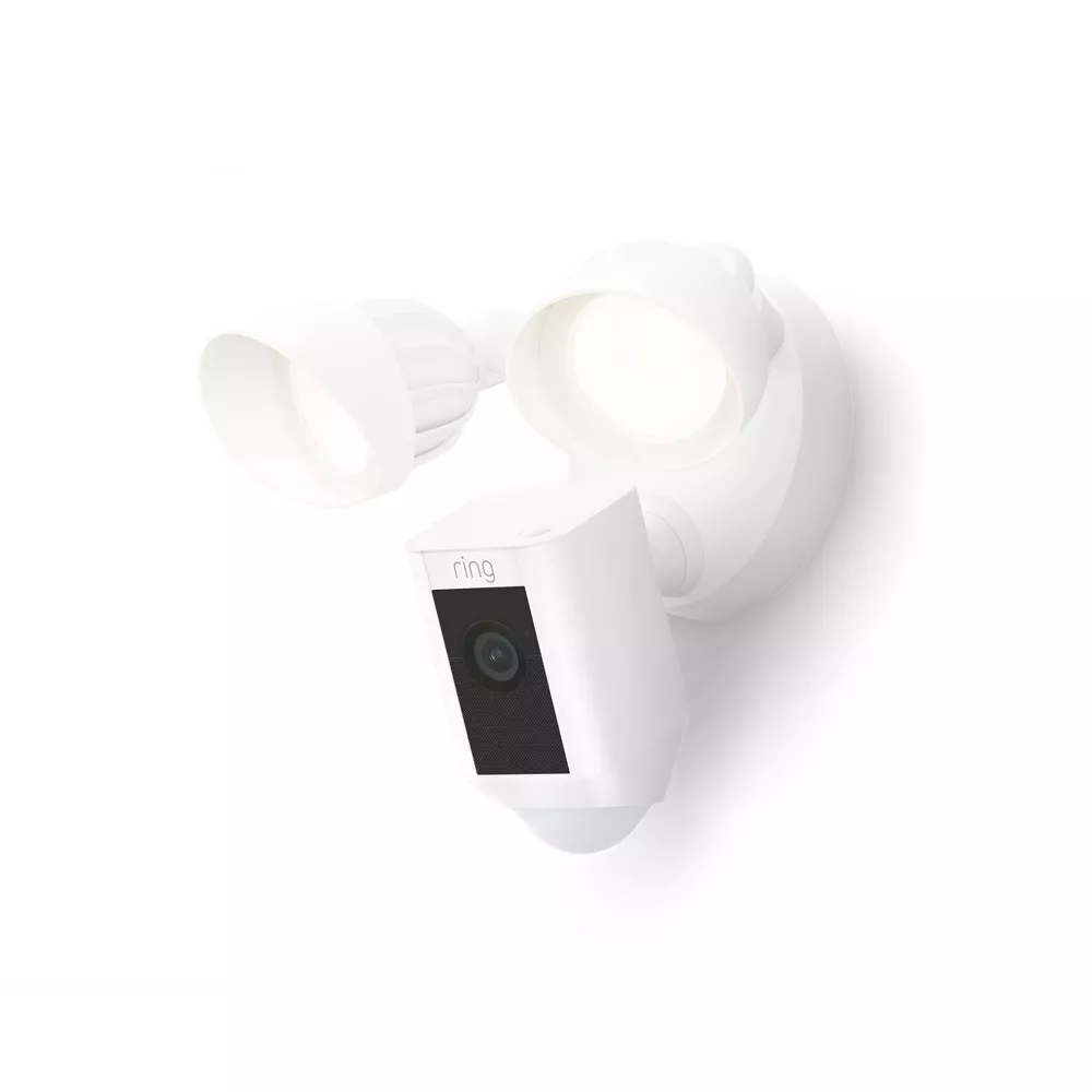 Floodlight Cam Wired Plus Security Camera - White: 2-Way Talk