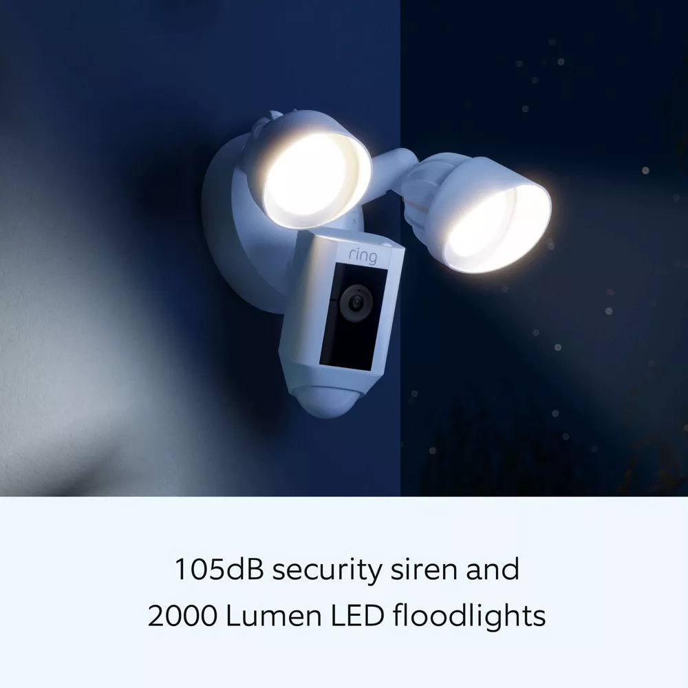 Floodlight Cam Wired Plus Security Camera - White: 2-Way Talk - Image 4