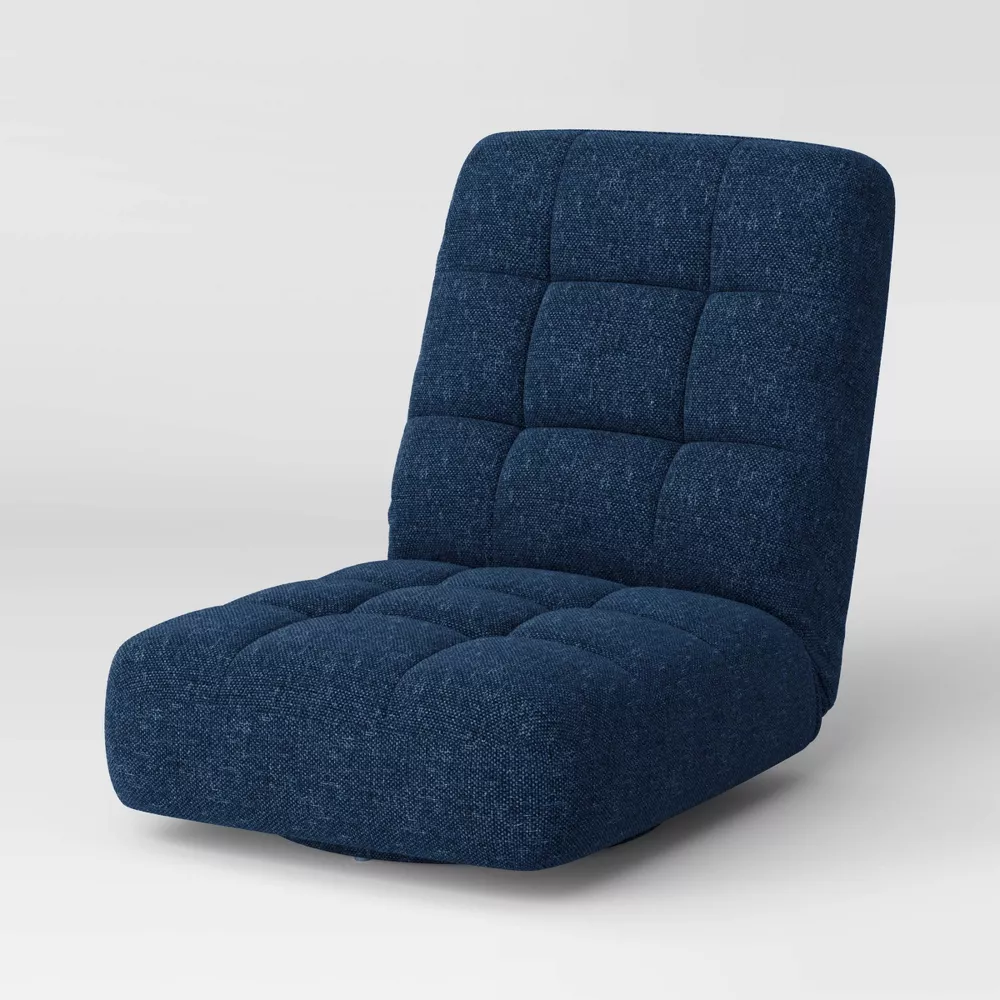 Floor Gaming Chair with Adjustable Back Navy,