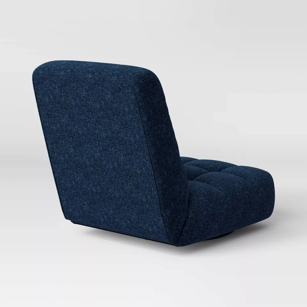 Floor Gaming Chair with Adjustable Back Navy, - Image 2