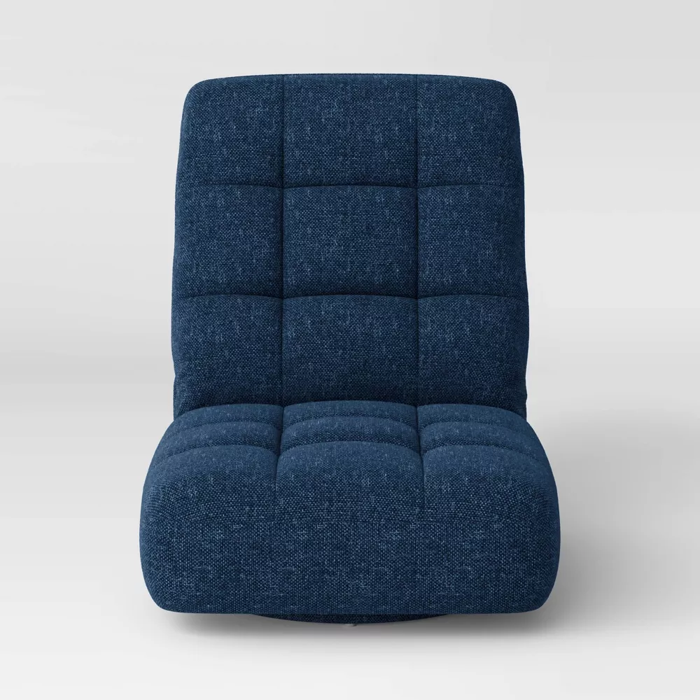Floor Gaming Chair with Adjustable Back Navy, - Image 3