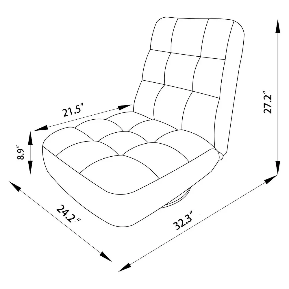 Floor Gaming Chair with Adjustable Back Navy, - Image 5