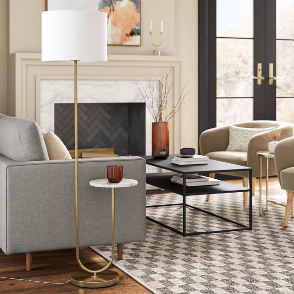 Floor Lamp with Marble Table - Image 4