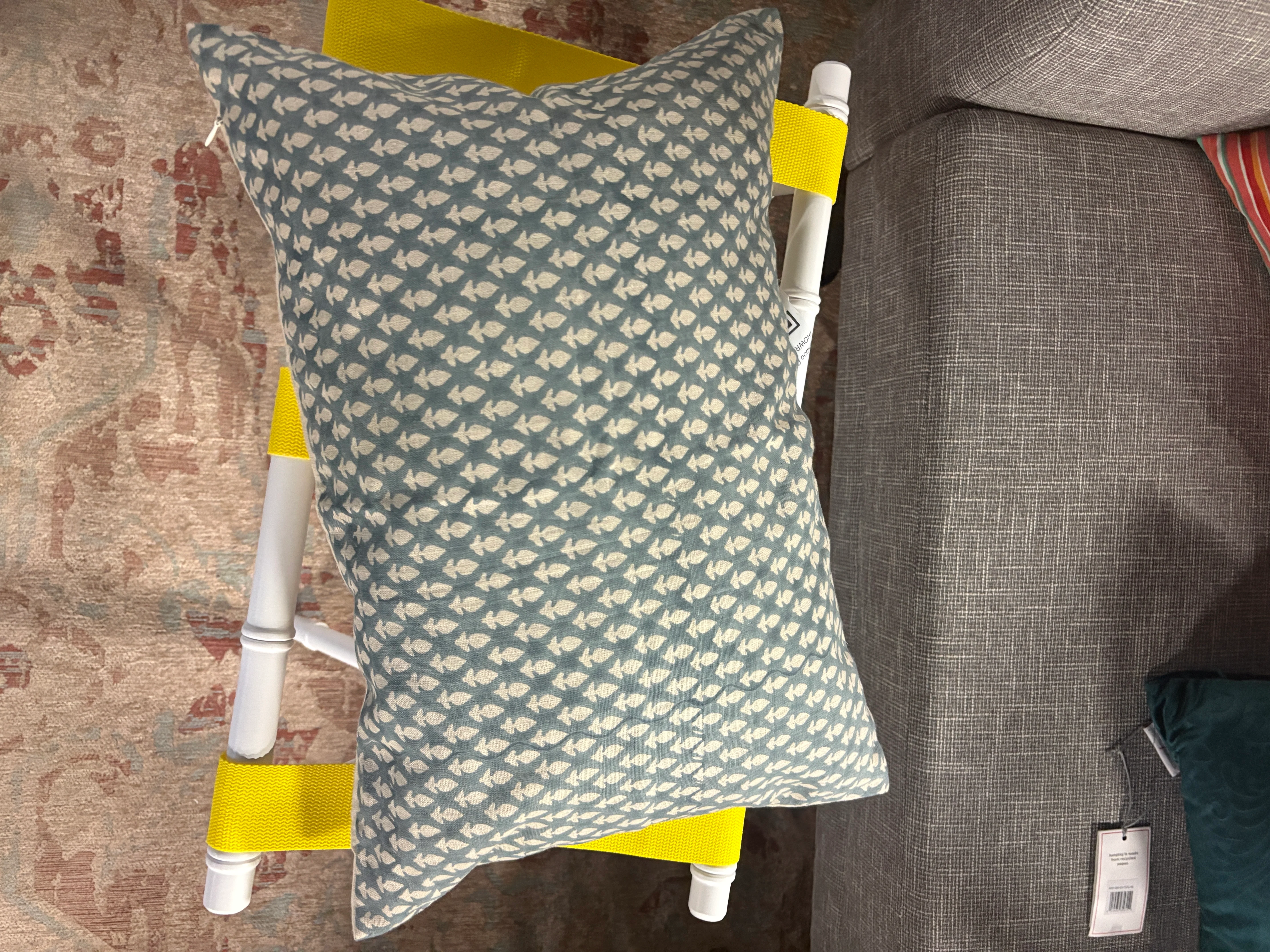Fabdivine Floral Linen Pillow SHOWROOM ITEM - Image 2