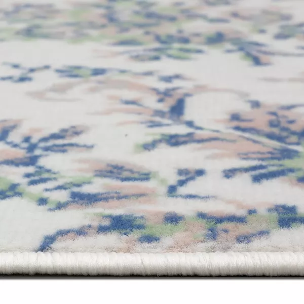 Floral Scroll Woven Area Rug Cream/Pink 4'x6', - Image 5