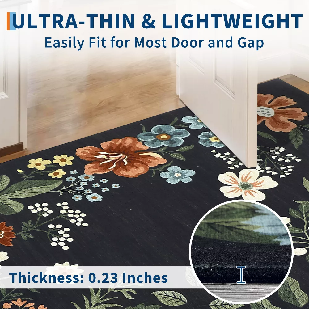 Flower 4x6 Kitchen Rugs Ultra-Thin Non Slip Washable Runner Rug - Image 3