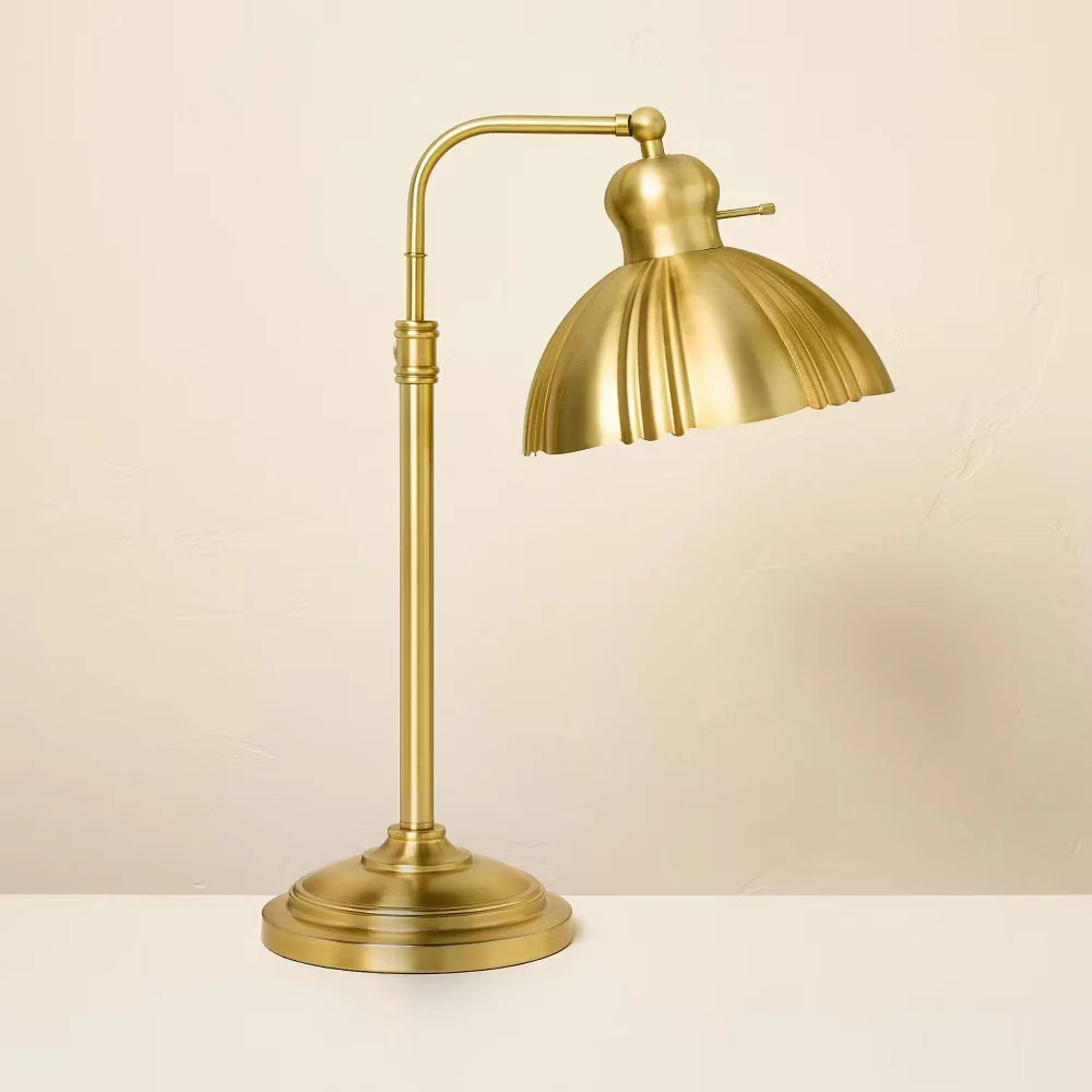 Fluted Scallop Brass Table Lamp SHOWROOM ITEM