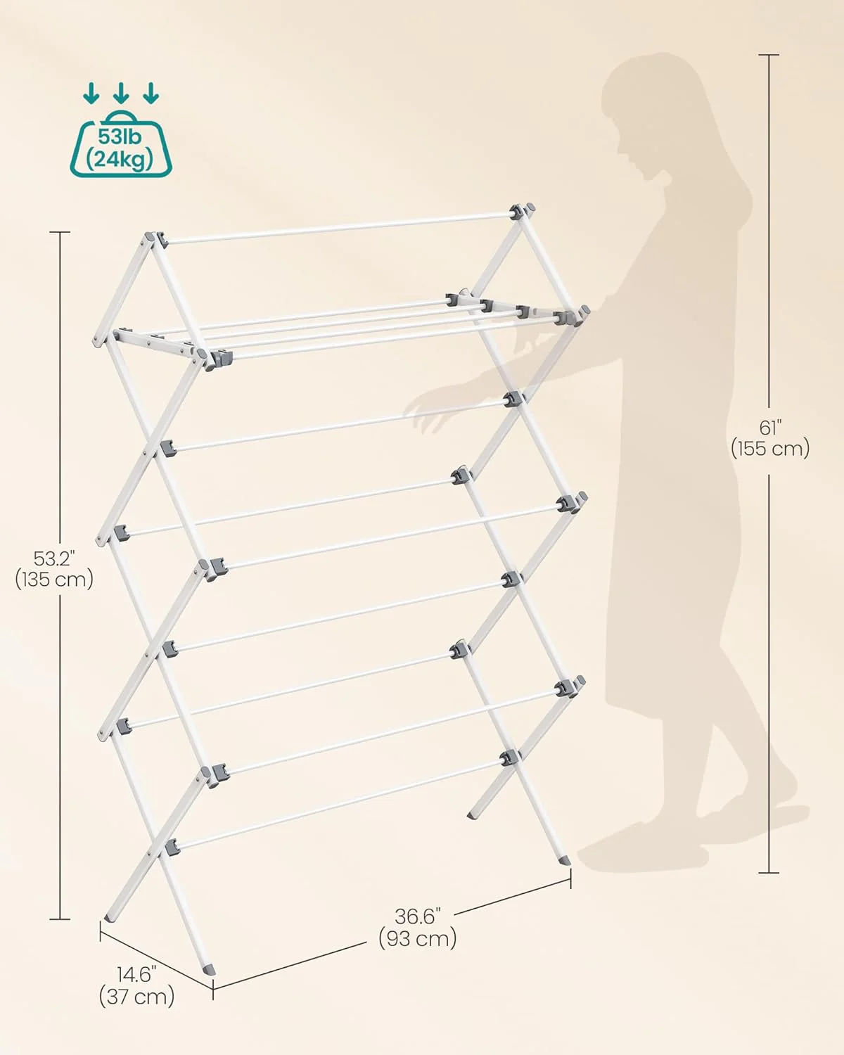 Foldable Clothes Laundry Drying Rack - Image 2