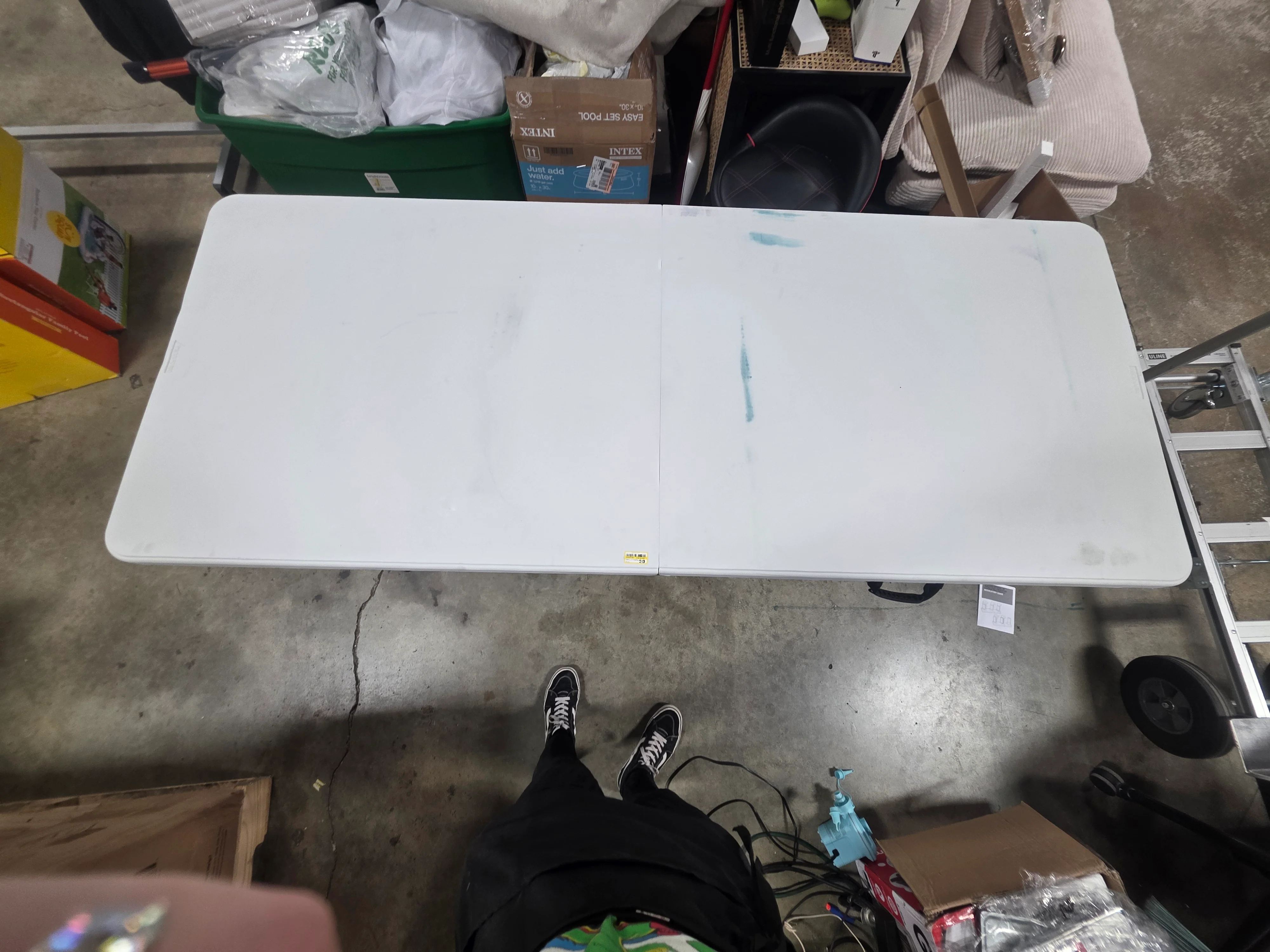 Folding Banquet Table Off White - Image 5