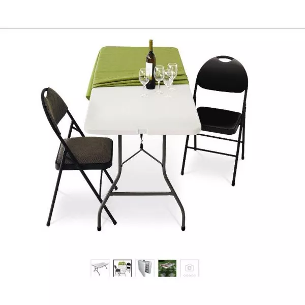 Folding Banquet Table Off White - Image 4