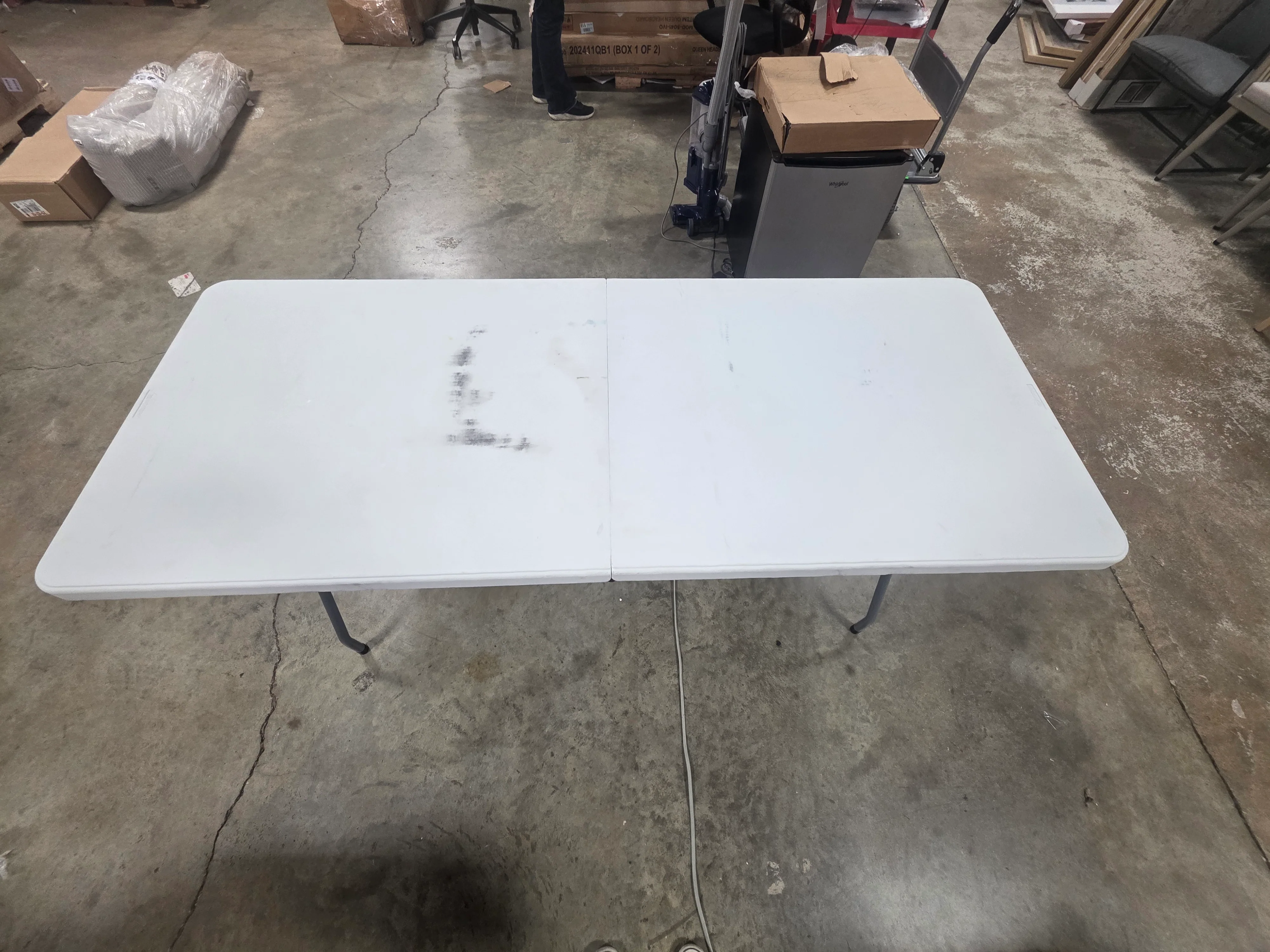 Folding Banquet Table Off White - Image 7