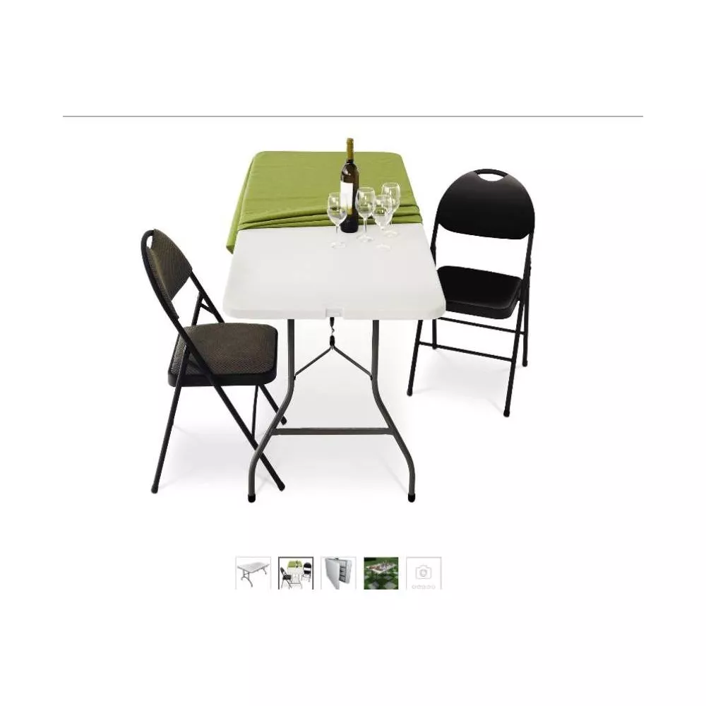 Folding Banquet Table Off White - Image 4