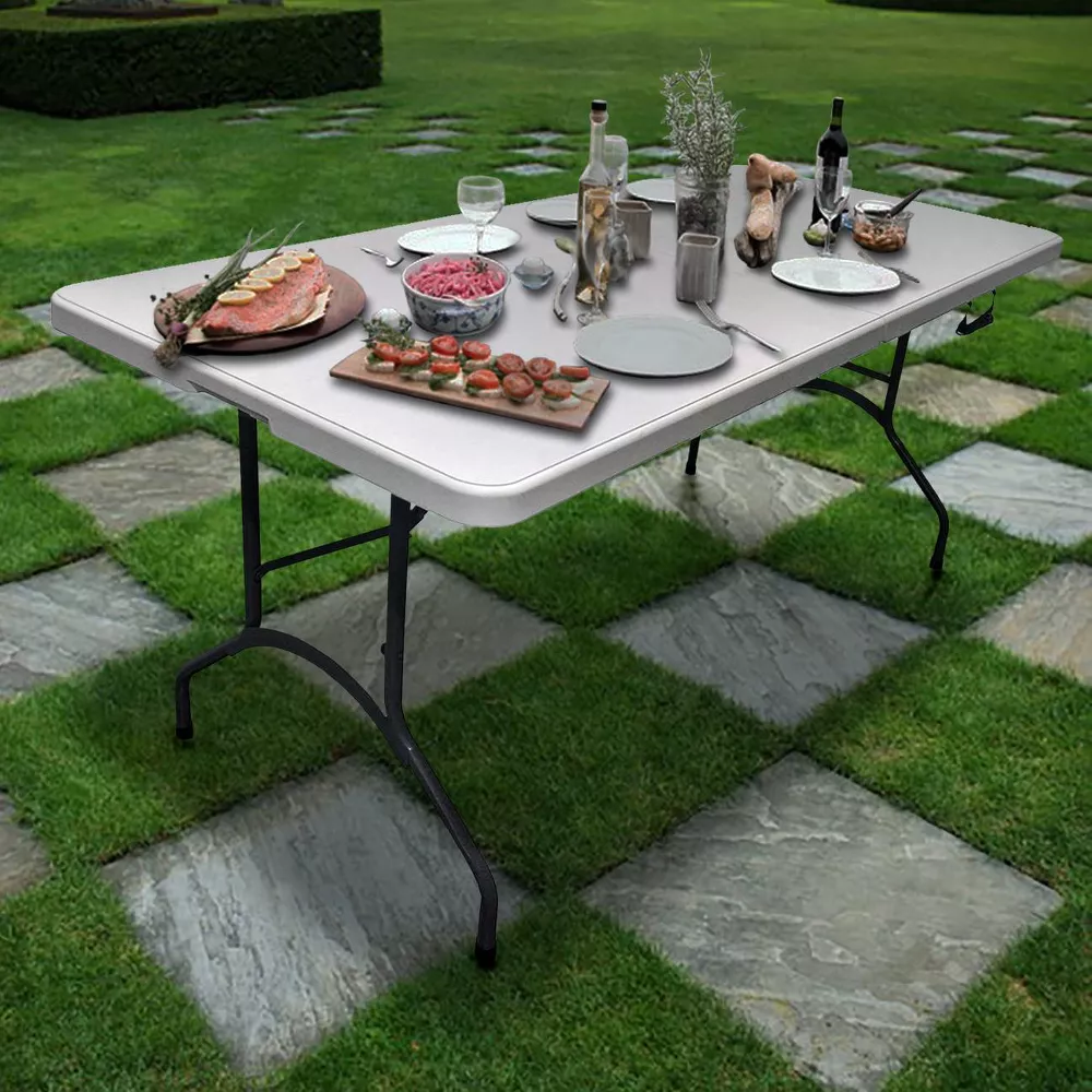 Folding Banquet Table Off White - Image 2