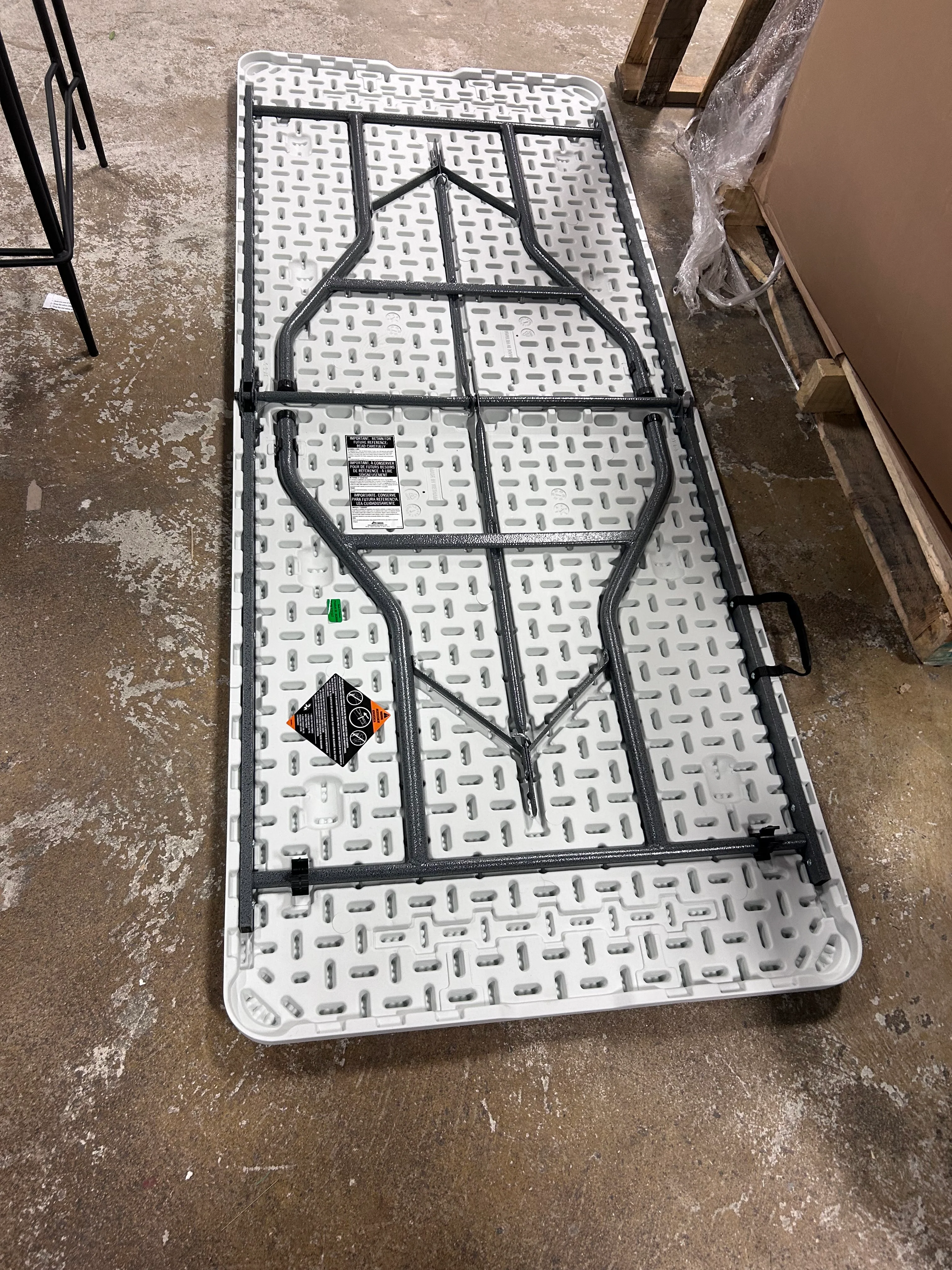 Folding Banquet Table Off White - Image 7