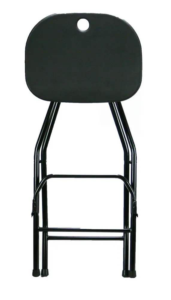 Folding Bar Stool with Backrest - Black - Image 4