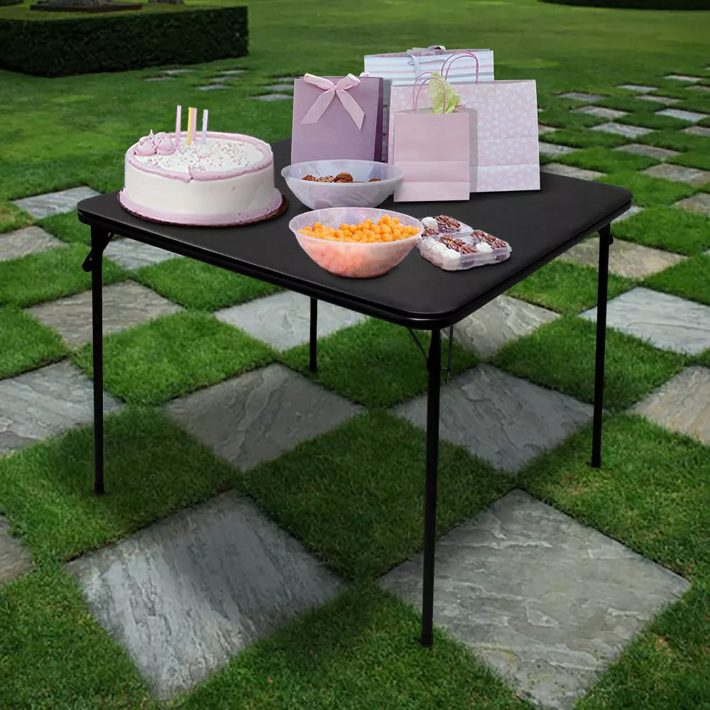 Folding Card Table Black - Image 2