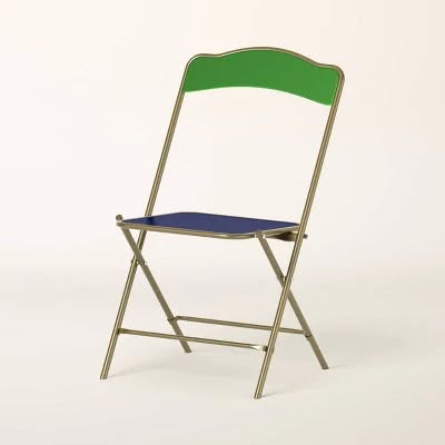 Folding Chair Green/Navy - Image 2