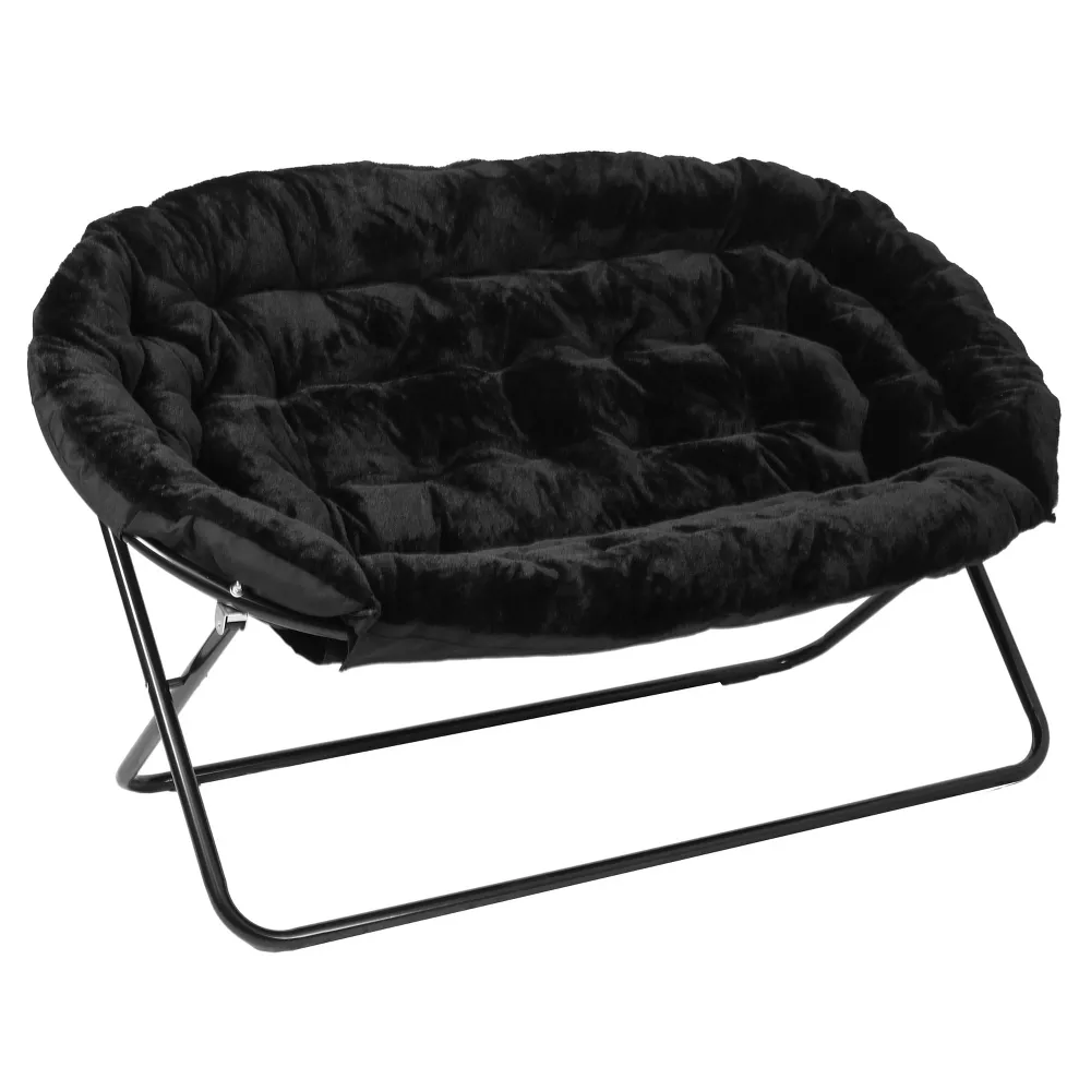 Folding Double Saucer Chair with Steel Frame