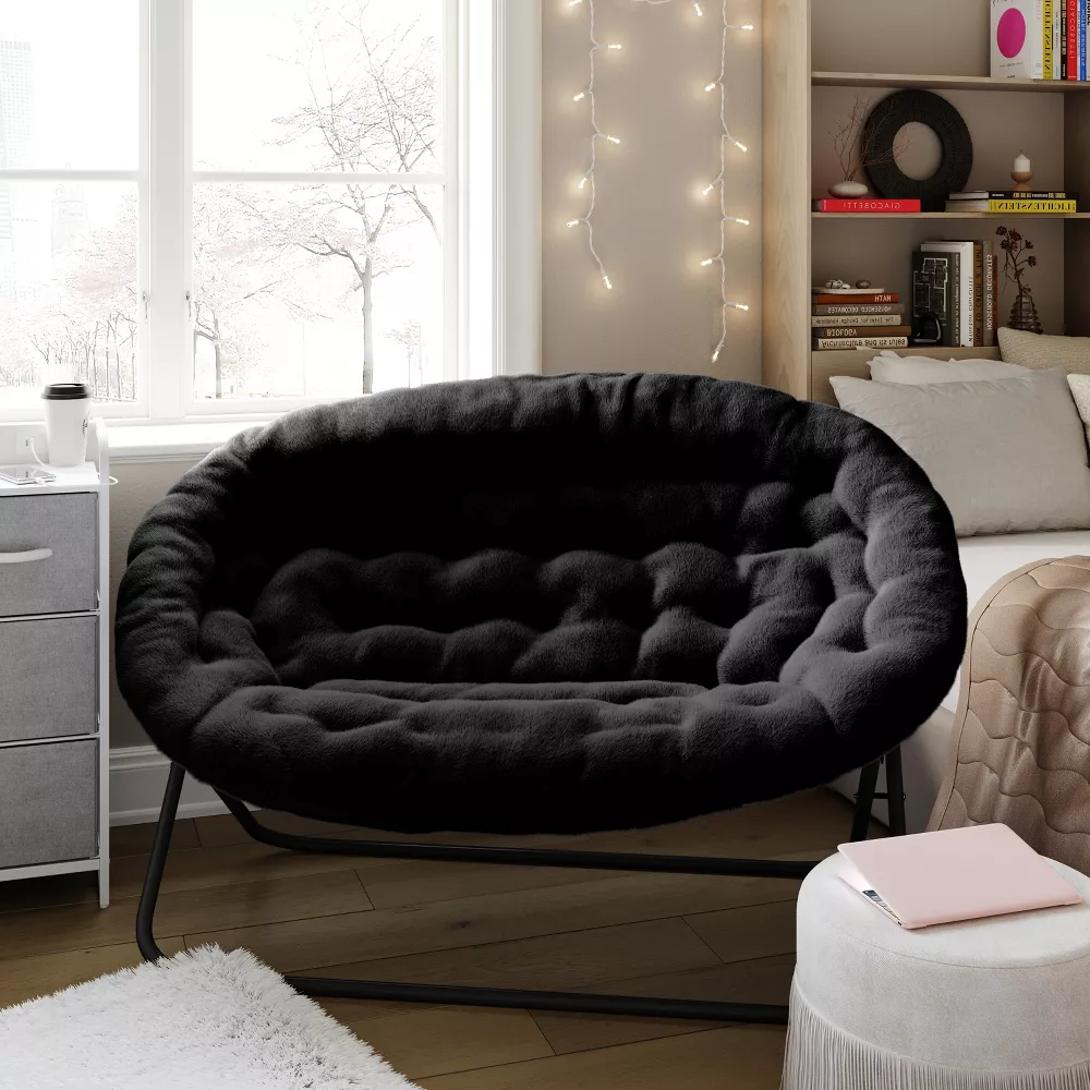 Folding Double Saucer Chair with Steel Frame - Image 4