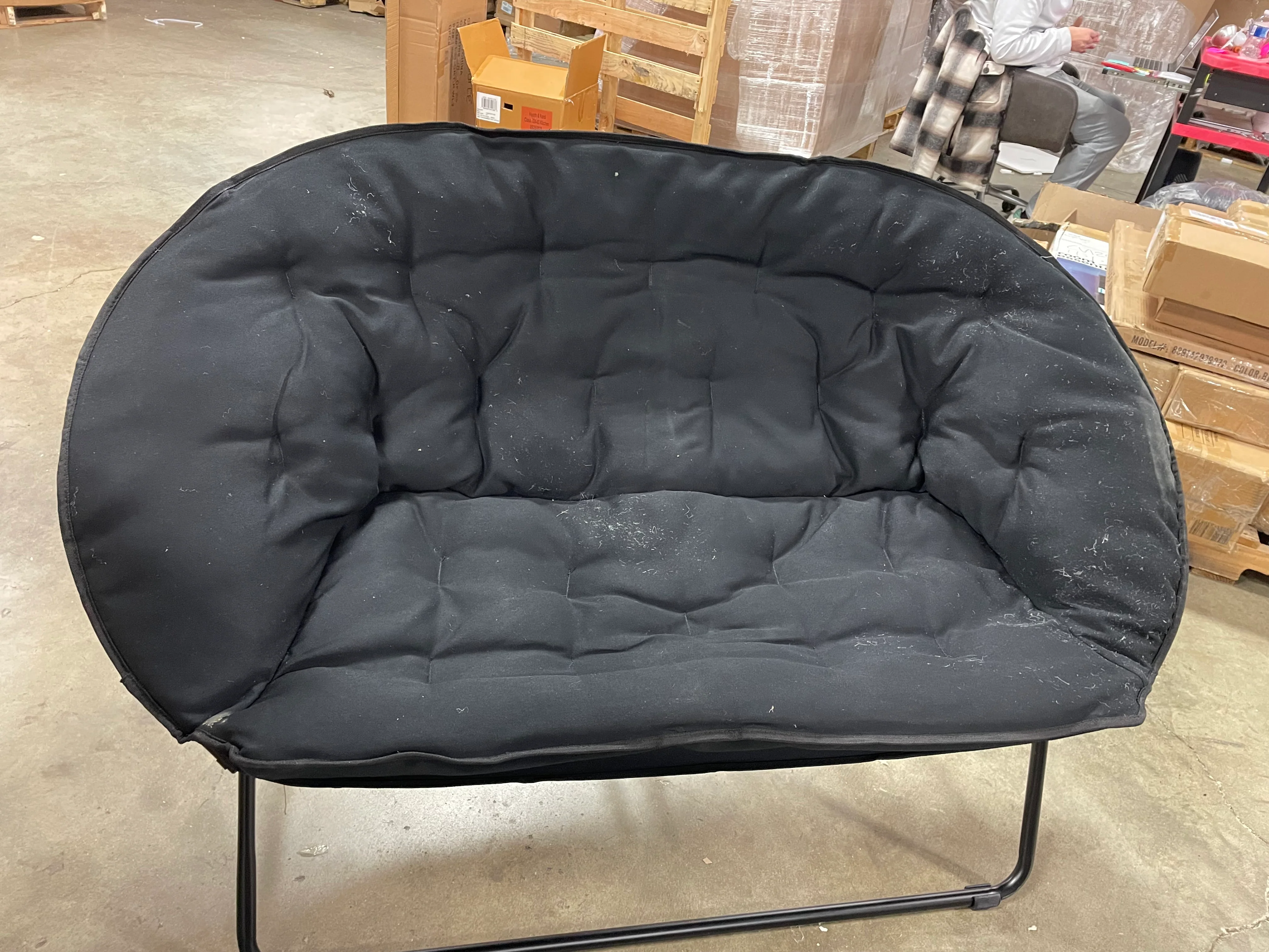Folding Double Saucer Chair with Steel Frame - Image 5