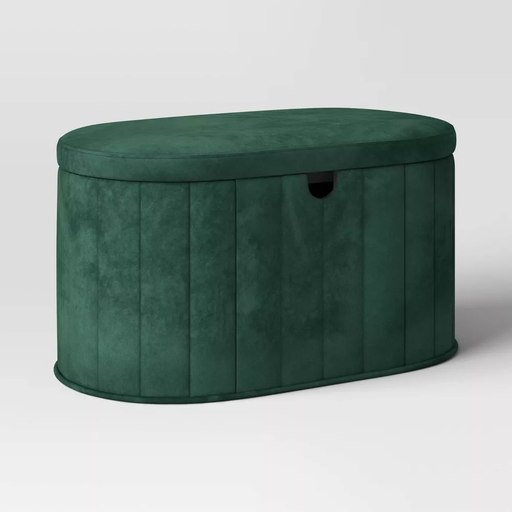 Folding Double Storage Bench Green - Image 3