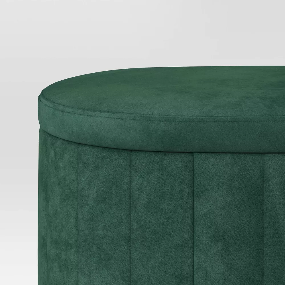 Folding Double Storage Bench Green - Image 5