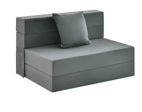 Folding Mattress Sofa Bed with Pillow, Gray
