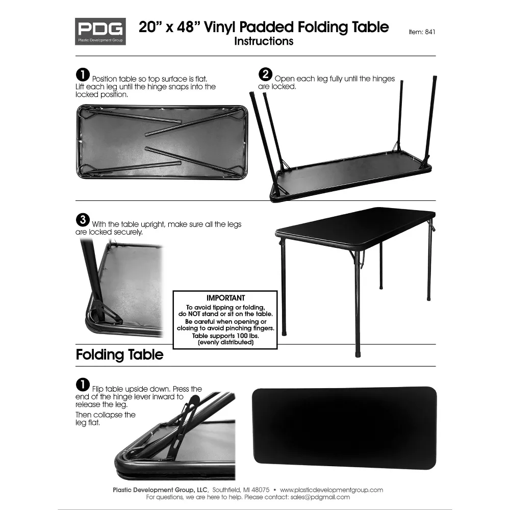 Folding Table Black - Image 3