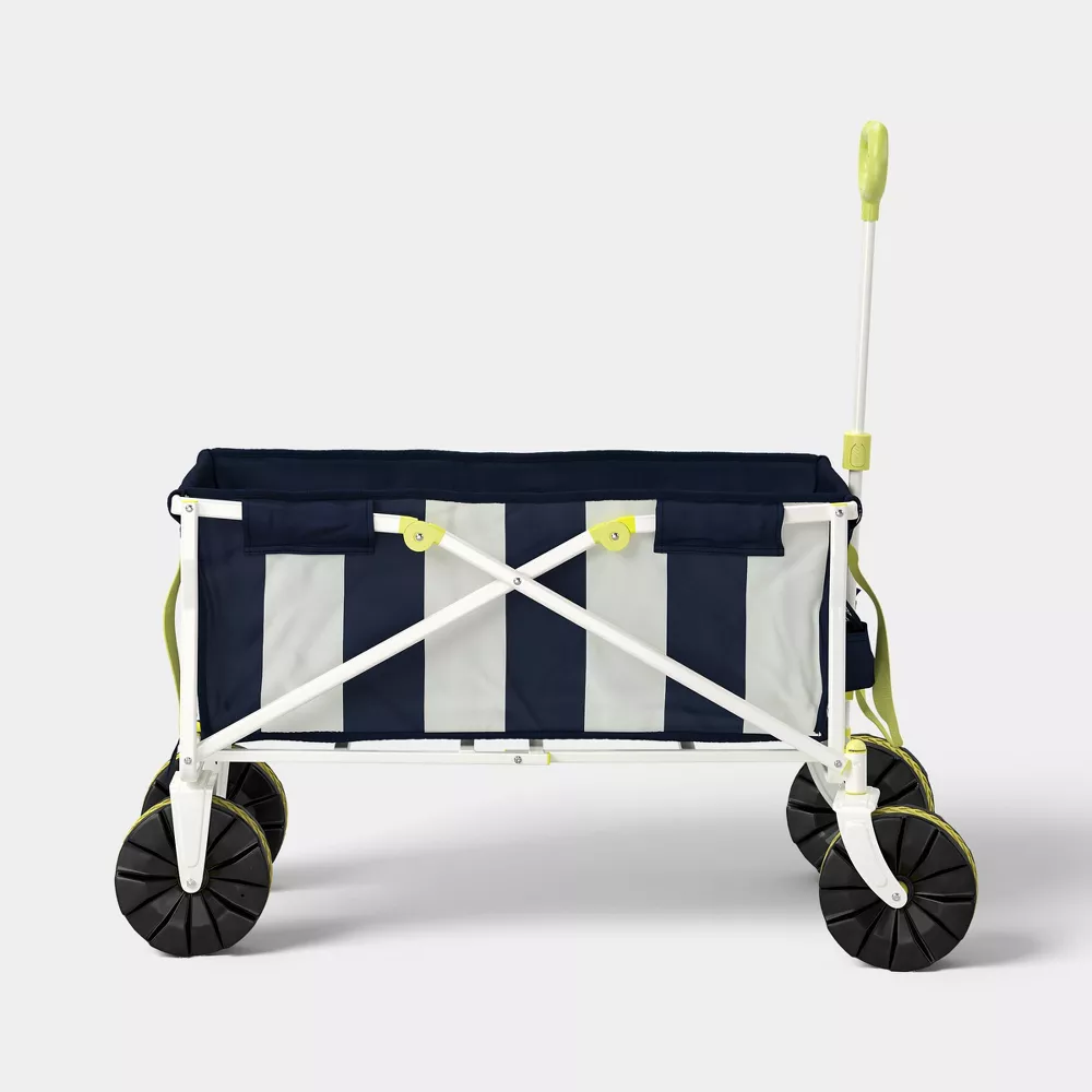Folding Wagon Striped Blue