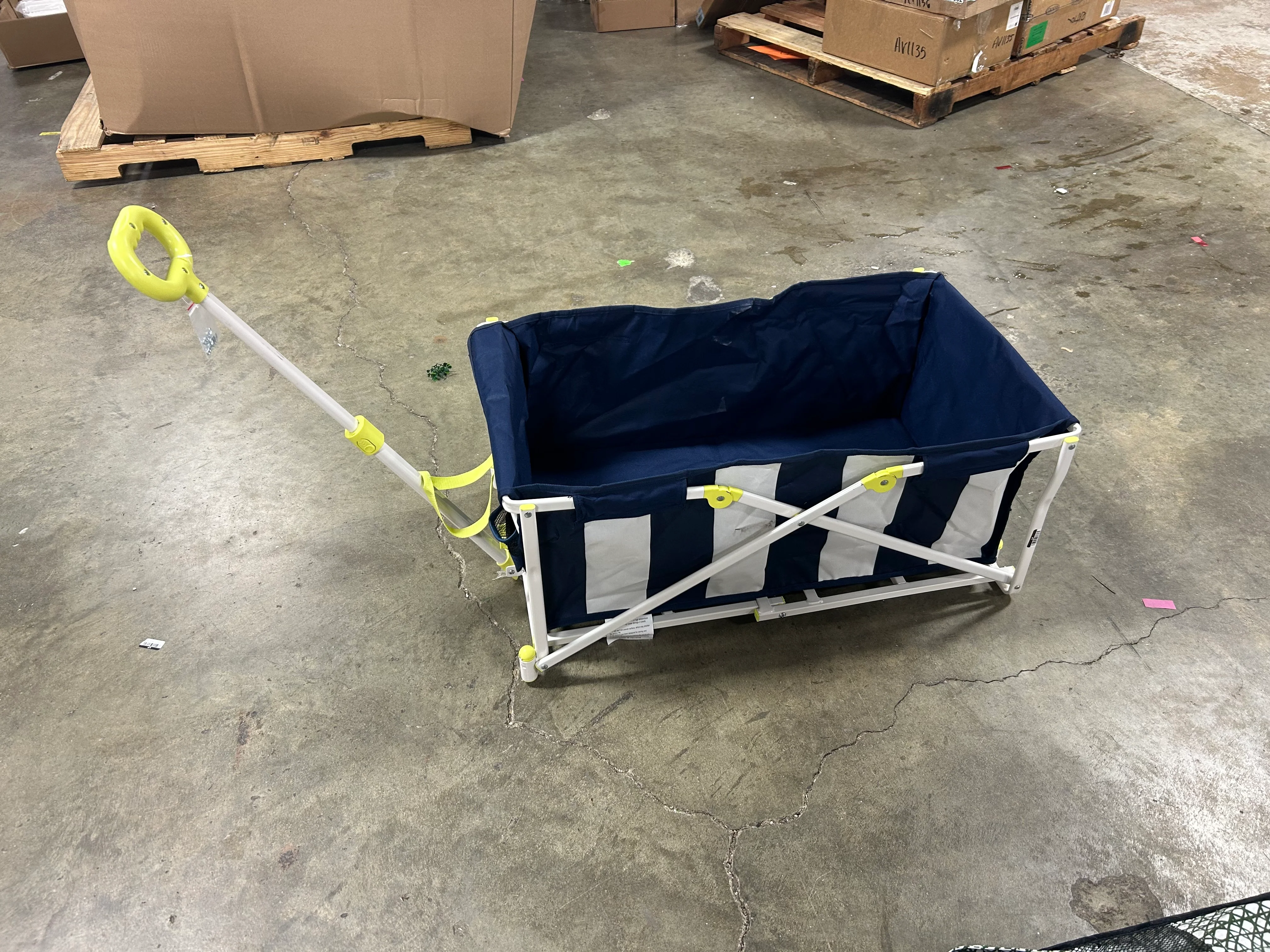 Folding Wagon Striped Blue - Image 4