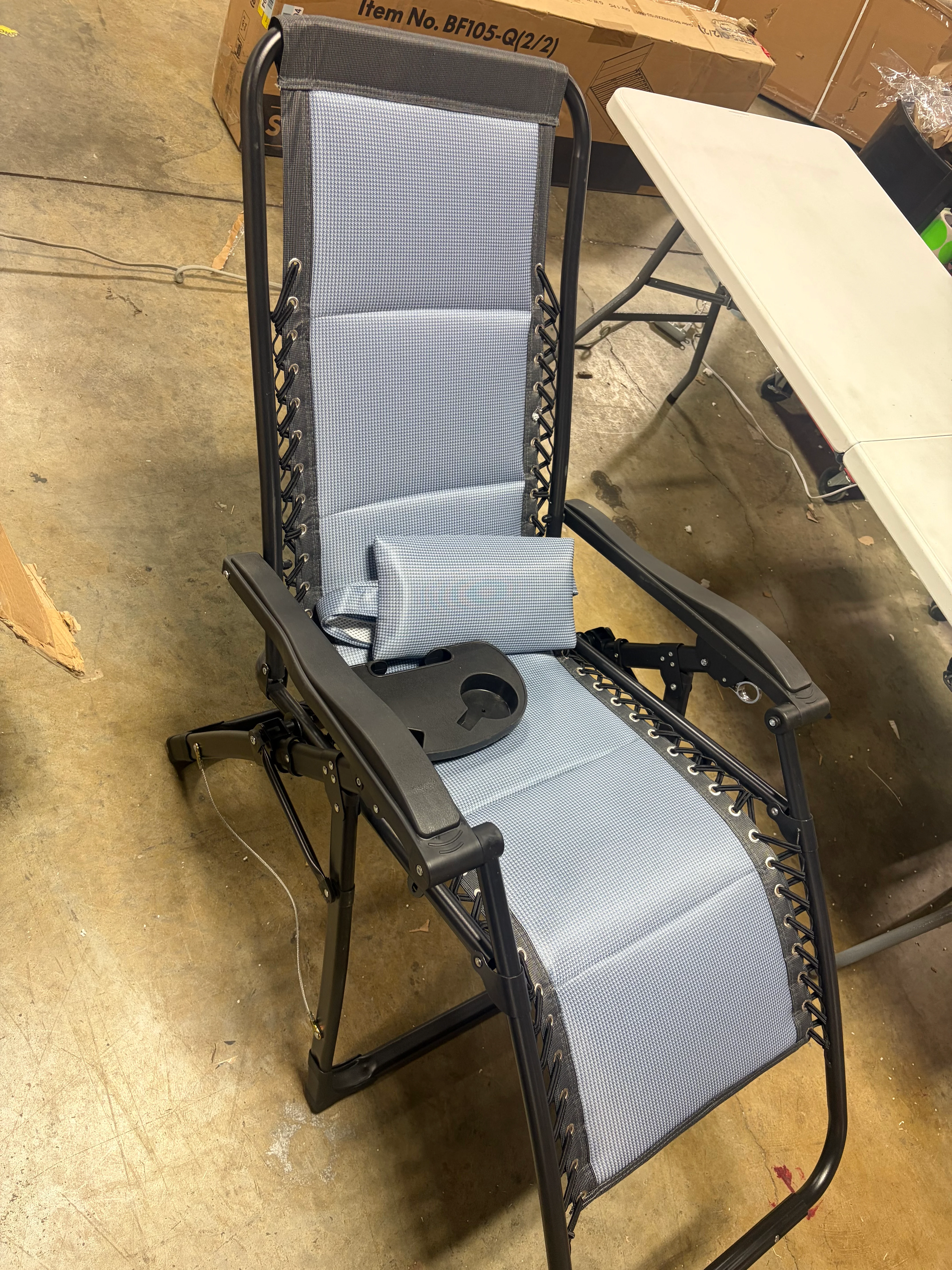 Folding Zero Gravity Chair (Ice Blue) - Image 8
