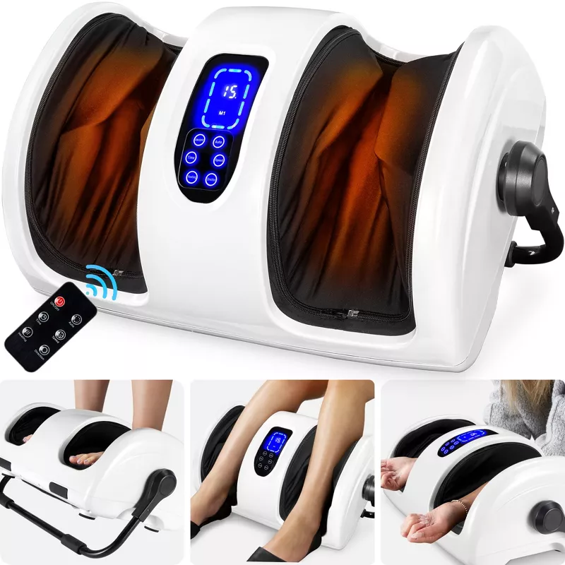 Foot Massager Machine, Therapeutic Reflexology Massager - Pearl White