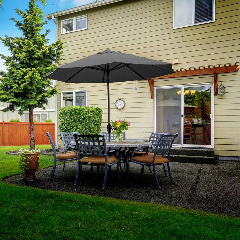 Four Seasons Courtyard Tuscany Market Umbrella Outdoor, Gray - Image 3